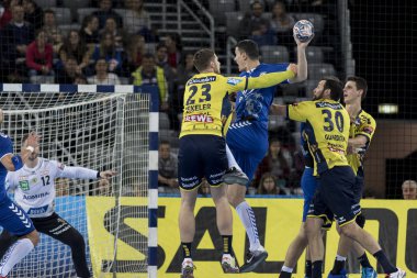 Zagreb, Hırvatistan - 29 Kasım 2017: Ehf Velux Şampiyonlar Ligi PPD Zagreb - Rhein-Neckar Lowen. Zarko Markoviç (1)