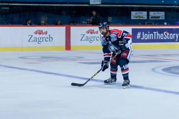 Zagreb Croatia Setembro 2017 Ebel Ice Hockey League Match Entre — Fotografia de Stock