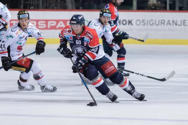 Zagreb Croatia Outubro 2017 Ebel Ice Hockey League Match Entre — Fotografia de Stock
