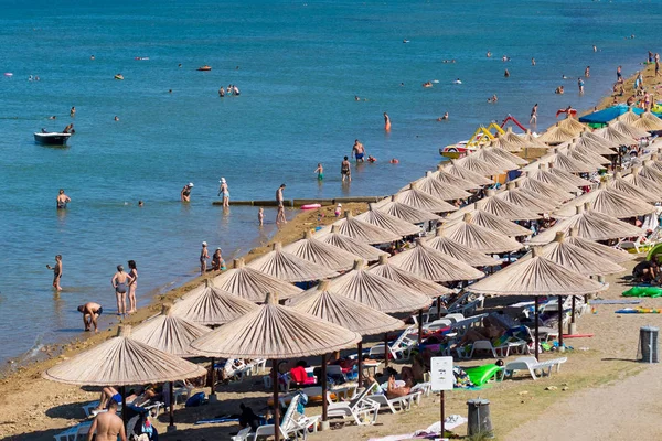 Nin Croácia Agosto 2017 Vista Verão Praia Praia Das Rainhas — Fotografia de Stock