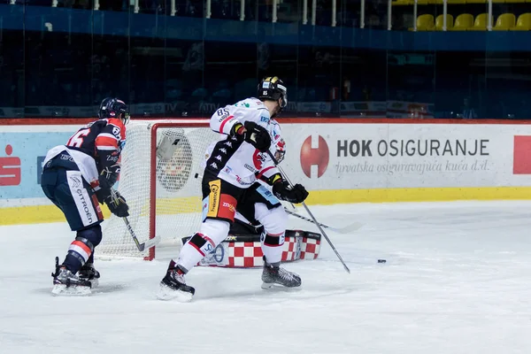 Zagreb Croatia Outubro 2017 Ebel Ice Hockey League Match Entre — Fotografia de Stock