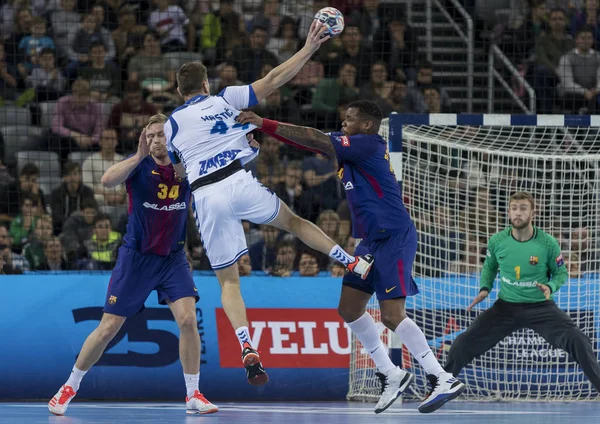 ザグレブ クロアチア 2017年11月23日 Ehf Velux Champions League Ppdザグレブ対Fcバルセロナ Matej Hrsti — ストック写真