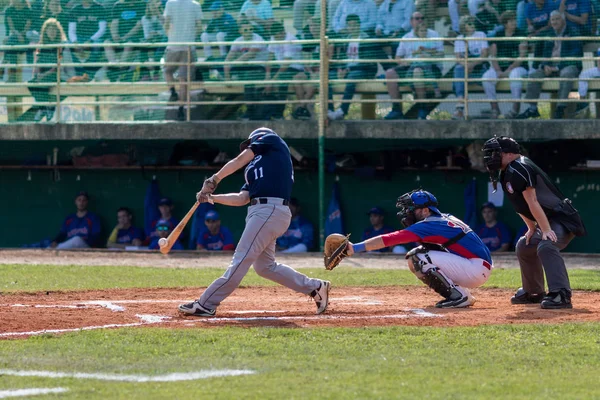 Zagreb Croacia Septiembre 2017 Partido Béisbol Entre Baseball Club Zagreb —  Fotos de Stock