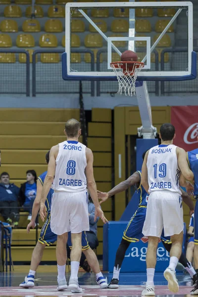 Zagreb Kroatië November 2017 Basketbalwedstrijd Tussen Cedevita Vrijednosnice Osijek Basketbalspeler — Stockfoto