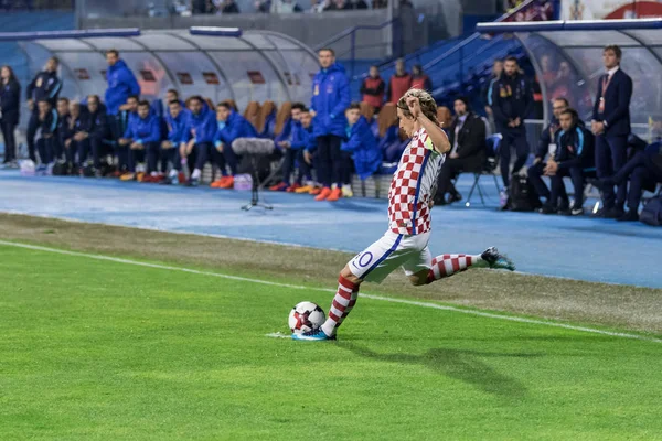 ザグレブ クロアチア 2017年11月9日 2018年フィフワールドカップロシア予選 クロアチア対ギリシャ モドリッチ 10歳 — ストック写真