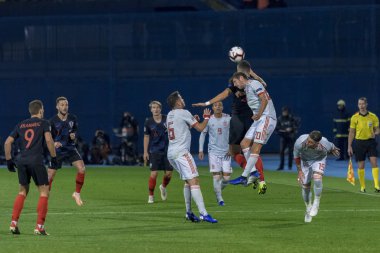 ZAGREB, CROATIA - NOVEMBER 15, 2018: UEFA Nations League football match Croatia vs. Spain. In action Ivan Perisic (4)