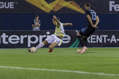 Zagreb, Hırvatistan - 20 Eylül 2018: Uefa Avrupa Ligi 2018 / 2019, Gnk Dinamo vs. Sk Fenerbahçe. Görev sırasında Michael Frey (22))
