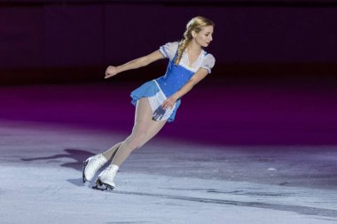 Zagreb, Hırvatistan - 09 Aralık 2017: Zagreb 'de artistik patinaj yarışması Golden Spin 2017 galası. Tarah Kaine ve Danny O 'Shea Usa