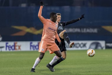 Zagreb, Hırvatistan - 13 Aralık 2018: Uefa Avrupa Ligi 2018 / 2019, Gnk Dinamo Anderlecht 'e karşı. Oyuncular iş başında.