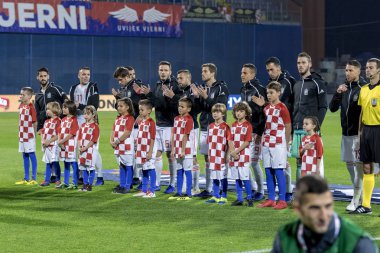 ZAGREB, CROATIA - NOVEMBER 15, 2018: UEFA Nations League football match Croatia vs. Spain. Spain players lineup