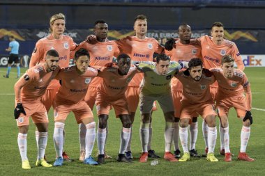 Zagreb, Hırvatistan - 13 Aralık 2018: Uefa Avrupa Ligi 2018 / 2019, Gnk Dinamo Anderlecht 'e karşı. Anderlecht oyuncuları sıralaması