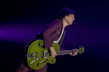 Zagreb, Hırvatistan - 30 Eylül 2018: İskoçyalı Texas grubu Dom Sportova 'da sahne aldı. Sharleen Spiteri sahnede.