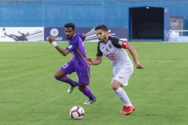 Zagreb, Hırvatistan - 31 Temmuz 2018: Arap Kulüp Şampiyonlar Kupası, Al Ain - Es Setif. Eylemde Abdelmoumene Djabou (10)