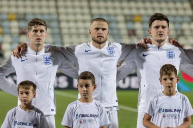 Rijeka, Hırvatistan - 12 Ekim 2018: Uefa Uluslar Ligi maçı Hırvatistan - İngiltere. İngiltere oyuncular kadro 