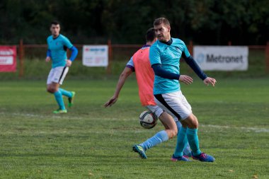 Zagreb, Hırvatistan - 21 Ekim 2017: 2. Zagreb ligi Nk Ravnice, Nk Prigorje 'ye karşı. 