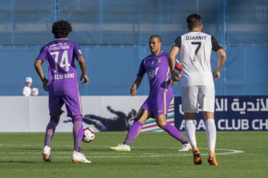 Zagreb, Hırvatistan - 31 Temmuz 2018: Arap Kulüp Şampiyonlar Kupası, Al Ain - Es Setif. Eylemde İsmail Ahmed (5)