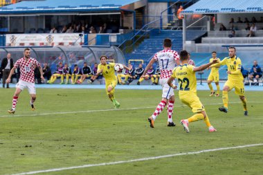 ZAGREB, CROATIA - SEPTEMBER 03, 2017: European qualifier for 2018 FIFA World Cup Russia. Croatia vs Kosovo. Mario MANDZUKIC (17) 