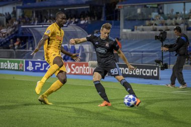 Zagreb, Hırvatistan - 28 Ağustos 2018: Uefa Şampiyonlar Ligi Playoffları, Gnk Dinamo ve Bsc Young Boys. Etkinlikte Mislav Orsiç (99)
