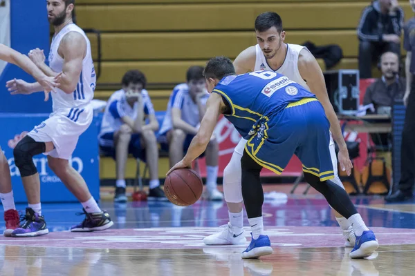 Zagreb Croacia Noviembre 2017 Partido Baloncesto Entre Cedevita Vrijednosnice Osijek — Foto de Stock