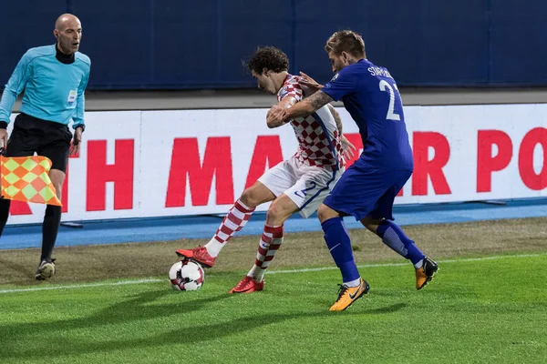 Záhřeb Chorvatsko Listopadu2017 Evropský Kvalifikátor Mistrovství Světa Fotbale2018 Chorvatsko Řecko — Stock fotografie