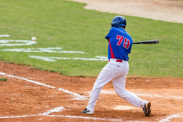 Zagreb Croatia Setembro 2017 Baseball Match Baseball Club Zagreb Olimpija — Fotografia de Stock