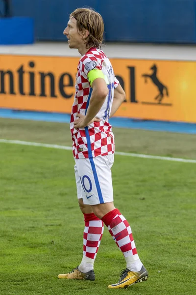 ザグレブ クロアチア 2017年9月3日 2018 Fifaワールドカップロシアのヨーロッパ予選 クロアチア対コソボ モドリッチ 10歳 — ストック写真