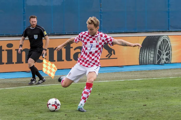 ZAGREB, CROATIA - SEPTEMBER 03, 2017: European qualifier for 2018 FIFA World CUp Russia. Croatia vs Kosovo. Ivan RAKITIC (7)