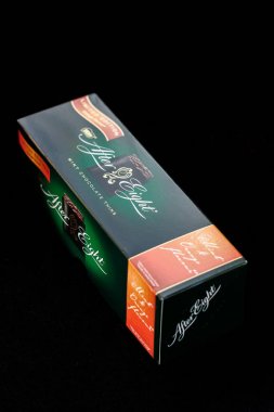 ZAGREB, CROATIA - DECEMBER 26, 2016: After Eight Mint Chocolate Thins, are a confectionery product that are intended to be used as after dinner mints. 