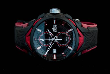 ZAGREB, CROATIA - AUGUST 14, 2016: Lotus chrono sports wrist watch. Lotus is the brand under Festina Group, a group that comprises five brands of watches: Festina, Lotus, Jaguar, Candino and Calypso