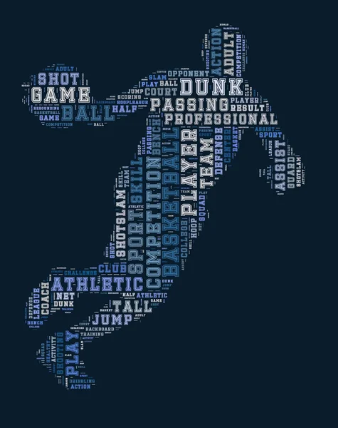 Basketball Player Word Cloud Basketball Typography Background — Stock Photo, Image