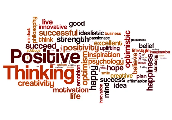 Positive thinking word cloud. Positive thinking typography background.