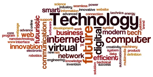 Technologie Word Cloud Technologie Typografie Achtergrond — Stockfoto