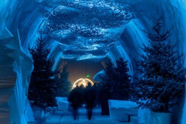 ZAGREB, CROATIA - DECEMBER 27, 2016: WW2 tunnel under city of Zagreb decorated as part of Advent in Zagreb