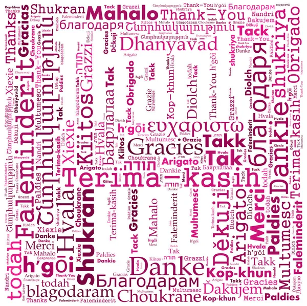 Thank you word cloud background in many different languages