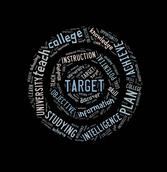 Target Word Cloud Education Concept Background — Stock Photo, Image