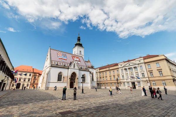 Zágráb Horvátország 2016 Május Zágráb Horvátország 2016 Május Szent Márk — Stock Fotó