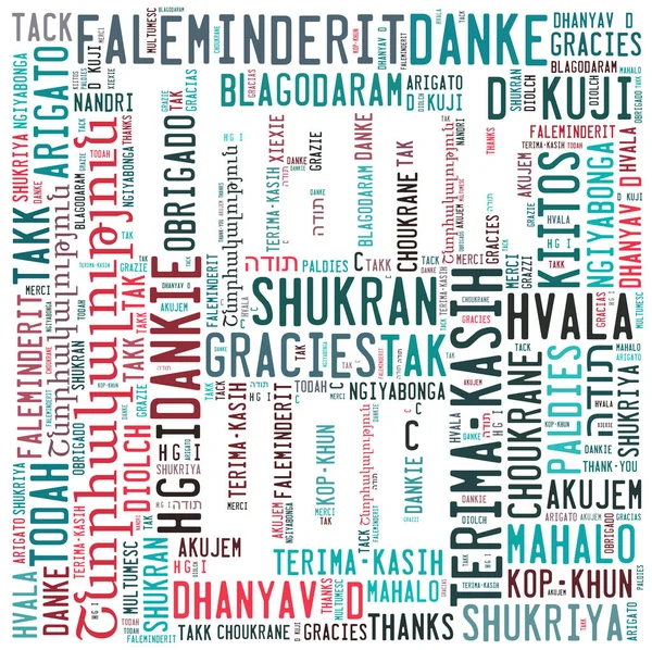 Thank you word cloud background in many different languages