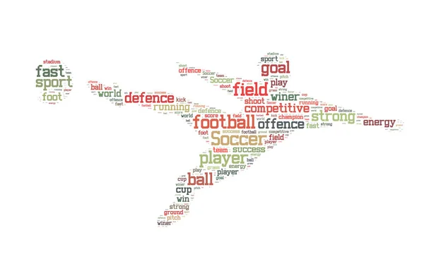 サッカーワードクラウド サッカータイポグラフィの背景 — ストック写真