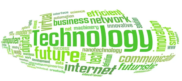 Technologie Word Cloud Technologie Typografie Achtergrond — Stockfoto