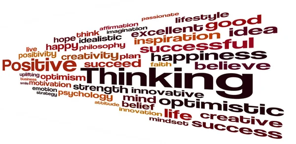 Positive thinking word cloud. Positive thinking typography background.