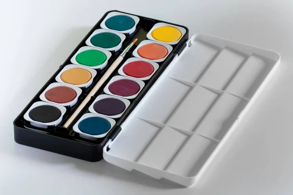 Watercolor Palette White Background — Stock Photo, Image