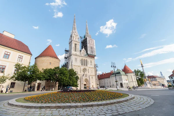 Zagreb Croatia May 2016 Zagreb Cathedral Panorama Cathedral Zagreb Landmark — Stock Photo, Image