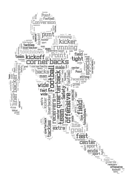 Futebol Americano Palavra Nuvem Futebol Tipografia Fundo — Fotografia de Stock