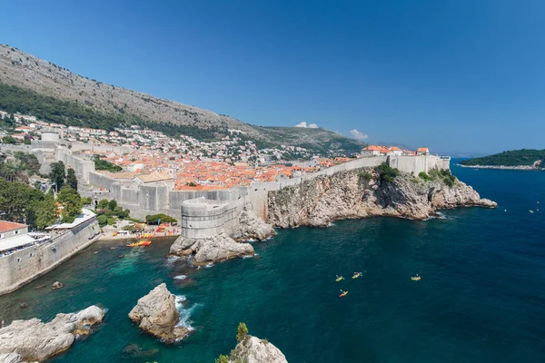 Casco Antiguo Dubrovnik Visto Desde Fuerte Lovrijenac — Foto de Stock