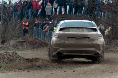 Sveta Nedelja, Hırvatistan - 27 Kasım 2016. 7. Ralli Gösterisi Santa Domenica. Andras Neukirchner ve Robert Guzi Honda Civic Type-R R3 Pro Sport 