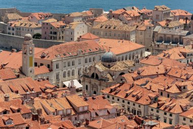 Dubrovnik Old Town St Blaise kilisenin yaz sahnesi duvar turu görüldü
