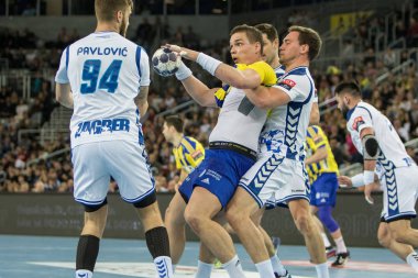 ZAGREB, CROATIA - MARCH 09, 2017: EHF Champions League PPD Zagreb VS RK Celje Pivovarna Lasko