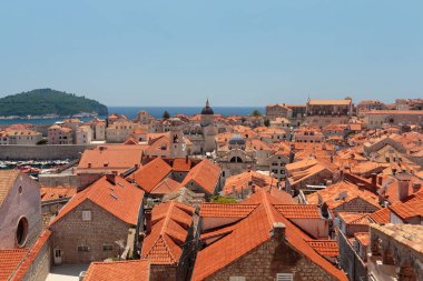 Dubrovnik Old Town St Blaise kilise ve Katedrali yaz sahnesi duvar turu görülen