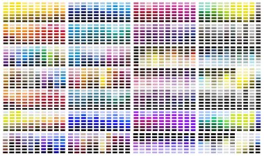 Renk referans swatch paleti 