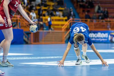 ZAGREB, CROATIA - MAY 7, 2017: Finals of EHF Challenge Cup Lokomotiva vs. Hoors. GLAVAN Marina (46)